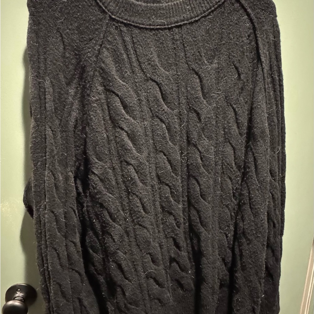 Aerie Black Cable Knit Sweater